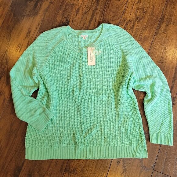 NWT Sonoma Chunky Knit Mint Sweater - Picture 2 of 9